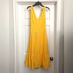 New York and company yellow eyelet dress